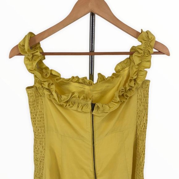 ASTR the Label Renata Yellow Lemon Ruffle Off Shoulder Mini Dress size Large - Picture 7 of 12